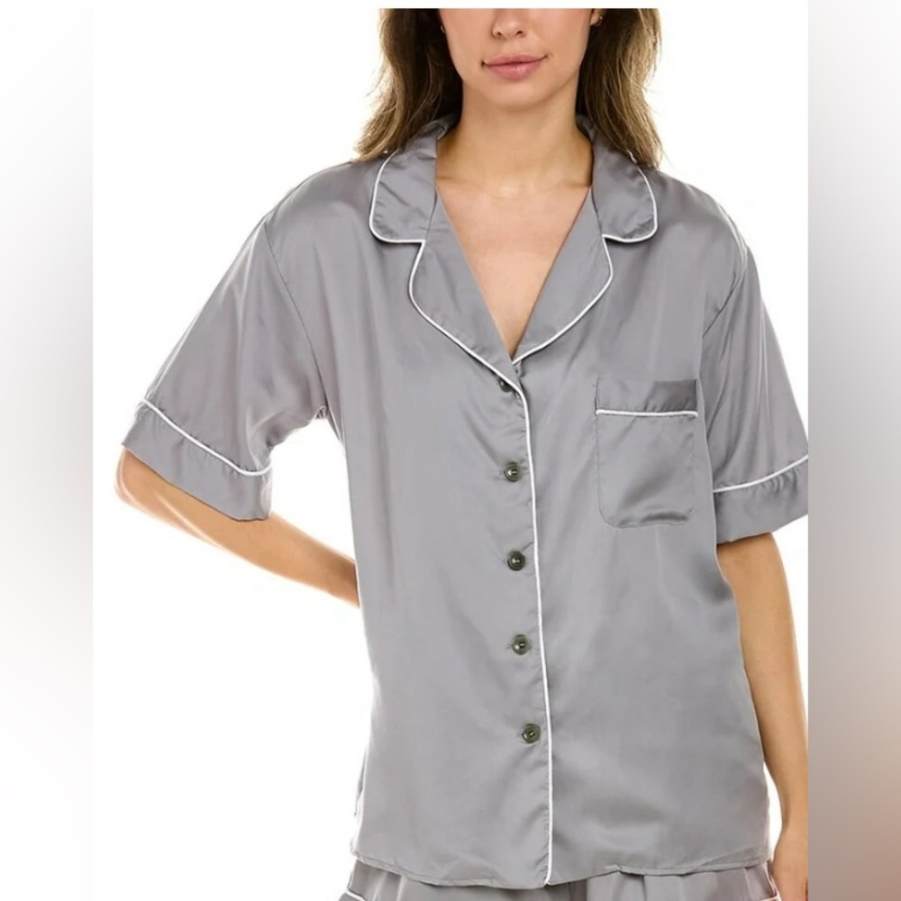 ETTITUDE Sateen Short sleeve PJ Shirt NWT M
